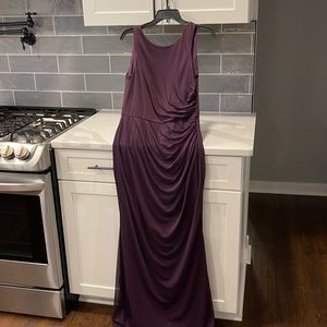 Plum David’s Bridal Dress - High Neck Ruched & Lightweight dress